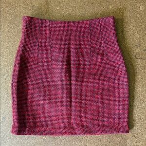Express Red Tweed Mini Skirt
